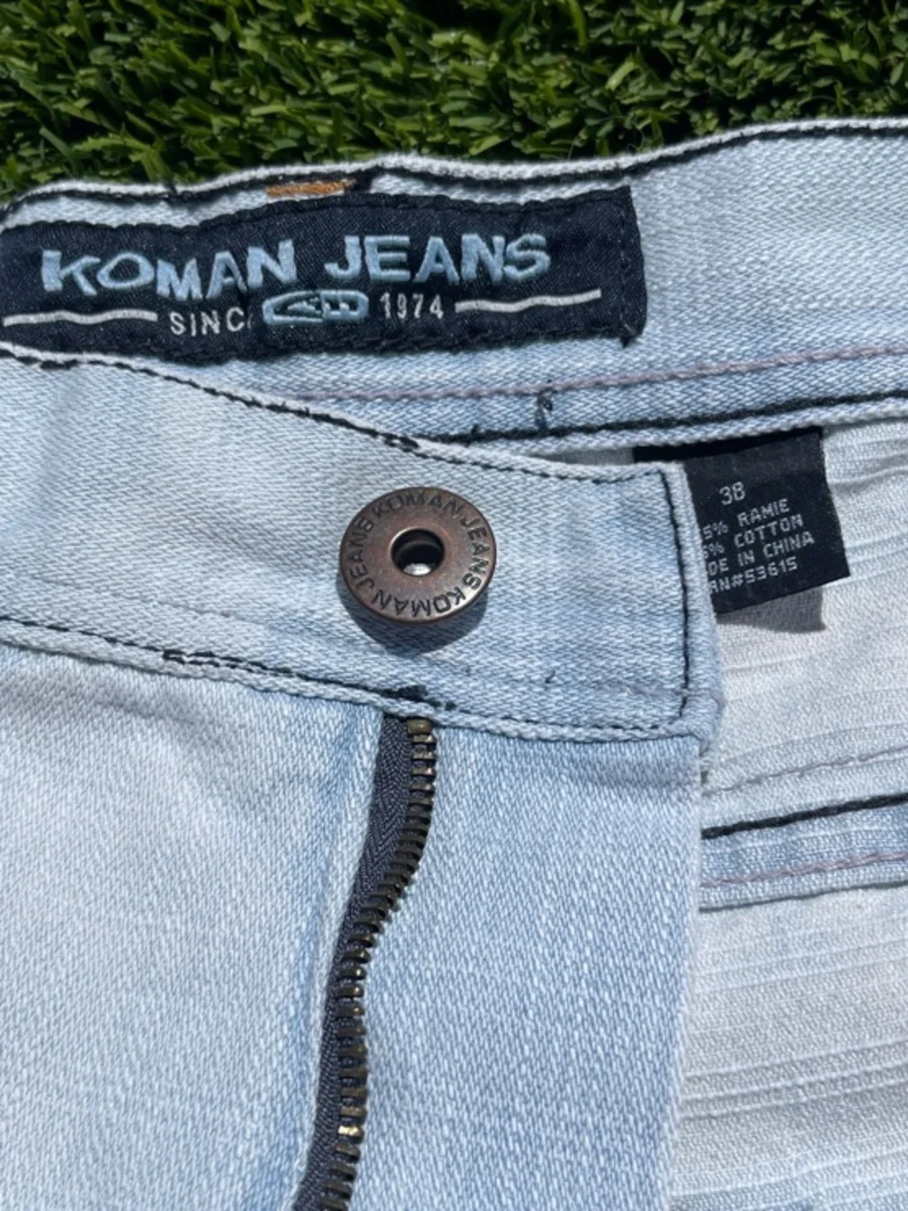 Koman Jeans Men's Light Blue Denim Jean Shorts - Classic Five-Pocket Style